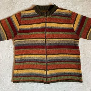 Colourful zip-up sweater